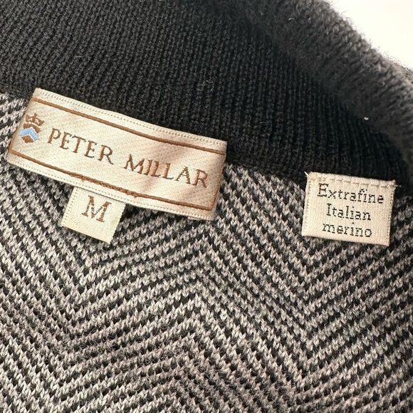 Peter Millar 100% Extra Fine Merino Wool Quarter Zip Pullover Sweater Medium - Picture 4 of 6